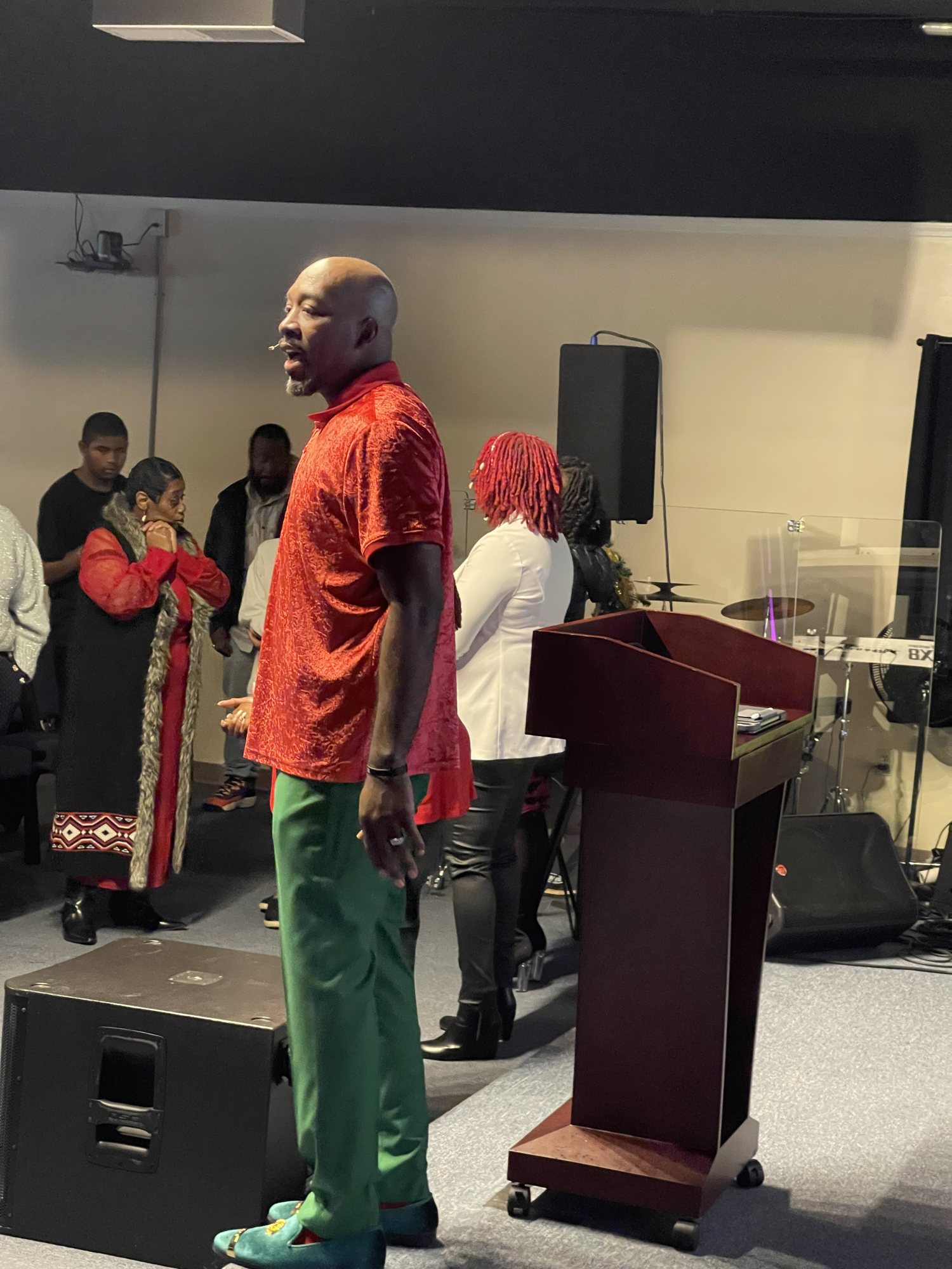 Pastor Shannon preaching at Freedom Christian Center